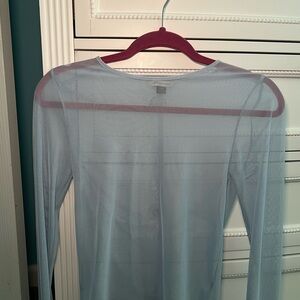 American Eagle Outfitters Sheer Blue Top